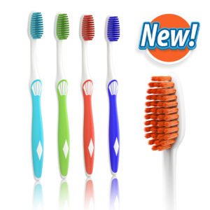 PureBristle Classic - Gentle Cleaning Plastic Toothbrush (6 Pack )