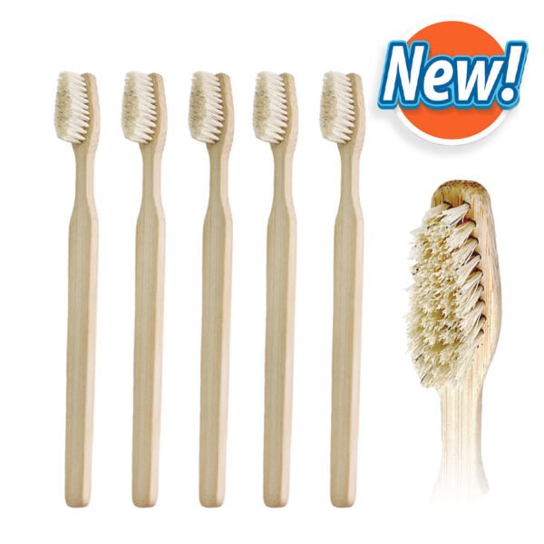 Luxe Vita Bamboo Toothbrush - Natural Boar Hair & 360° Cleaning（4pcs） - Image 2