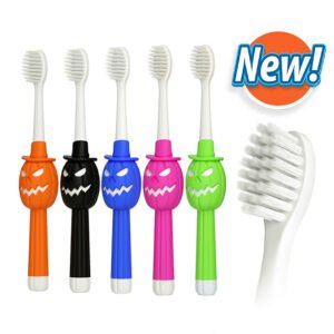 SpookySmile Kids' Toothbrush - 4 Pack Gentle Halloween Fun for Little Teeth