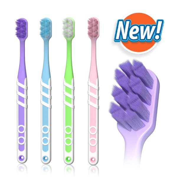 BubblyFresh Toothbrush - 4 Pack Gentle Cleaning with Quick-Dry Bubbles